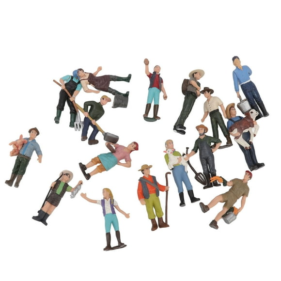 Modelo de Personaje de Granja BuyWeekMX 16 Piezas Juguete en Miniatura de Granjero