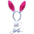 thumbnail image 1 of Ensemble Costume Lapin, Bandeau Oreilles Nœuds Queue, Costume Halloween Assortiments (Rose Rouge), 1 of 5