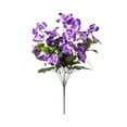 thumbnail image 2 of Summercome Artificial Hibiscus Flowers 19" Faux Impatiens Outdoor Planters Purple Artificial Tropical Flowers Realistic UV Resistant Silk Flowers for Outside Front Porch Spring Summer Decor, 2 of 7