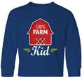 thumbnail image 3 of Inktastic 100 Percent Farm Kid Long Sleeve Youth T-Shirt, 3 of 5
