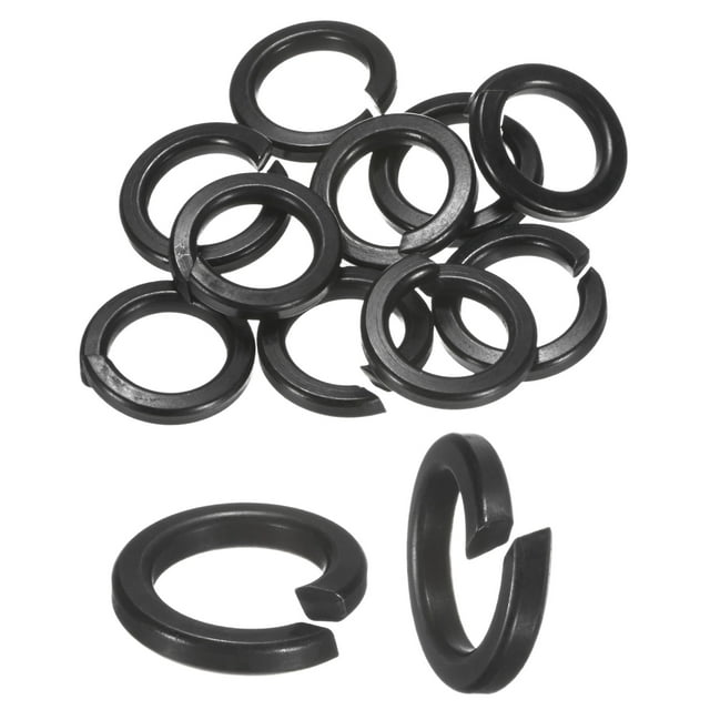 Uxcell 10-Pack Spring Lock Washer, M16 Stainless Steel Electroplating Black Coating Elastic Gasket Screw Fasteners