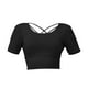 thumbnail image 1 of Tops Cortos de Entrenamiento para Mujer Camisetas de Yoga Acolchadas Sin Costuras Negro XL, 1 of 5
