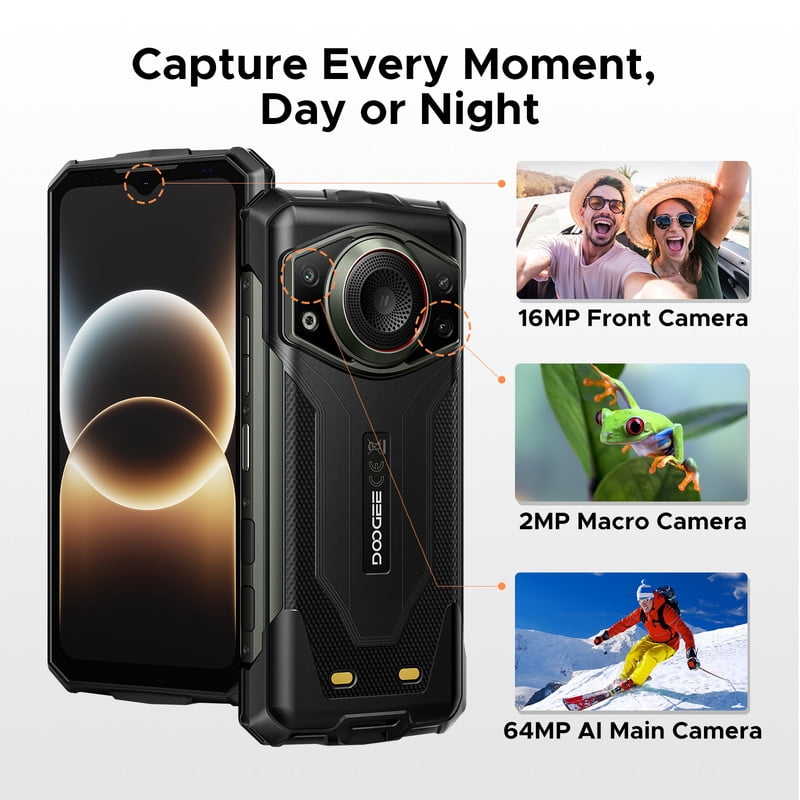 DOOGEE Fire 7 Ultra 5G Rugged Smartphone,13000mAh Battery/33W Fast Charge,32GB+256GB(2TB TF),6.6"HD+90Hz,IP68/IP69K,125dB Speaker,Nfc,Dual Sim