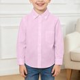 thumbnail image 2 of Futezty Boys Button Down Shirt Toddler Long Sleeve Lapel Collar Dress Shirt Formal School Uniform Blouses with Pocket 2T-14T, 2 of 5