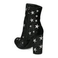 thumbnail image 3 of New Women Wild Diva Yama-01 Velvet Embroidered Stars Block Heel Ankle Boot, 3 of 5
