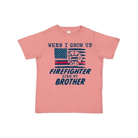 

Inktastic When I Grow Up I Want to Be a Firefighter Like My Brother Gift Toddler Boy or Toddler Girl T-Shirt