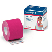 BSN Medical Leukotape K - Kinesiology Therapeutic Adhesive Tape, 2" x 5m Pink, 5 Pack