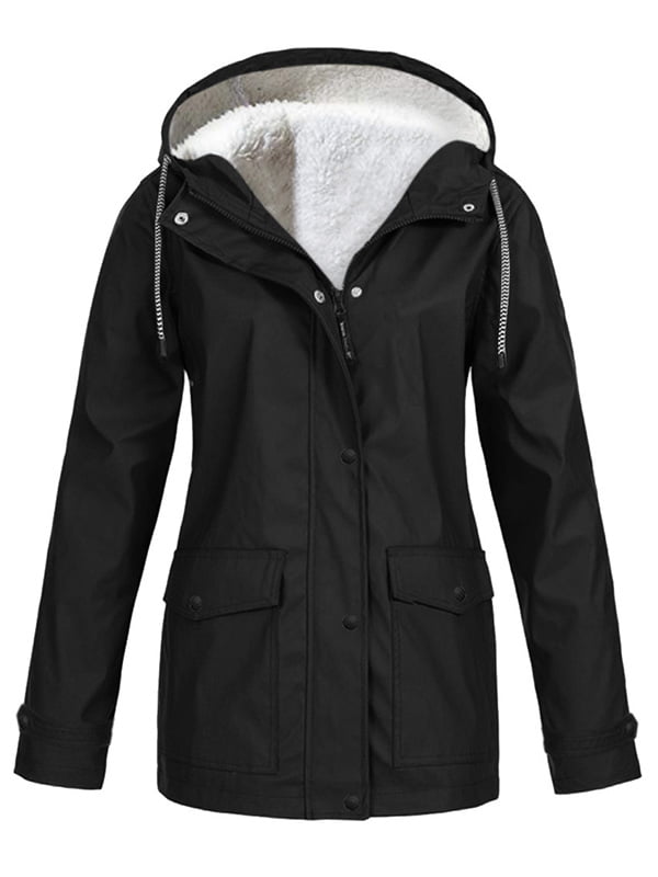 Ularma Womens Winter Jackets with Hood Waterproof Spring Jackets Down Coat Parka Plus Size Fleece Hoodies Trench Coats