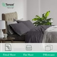 thumbnail image 4 of Tencel Sheets Twin Xl-100% Eucalyptus Tencel Lyocell Sheets Sets-All-Season Eucalyptus Sheets-4 PC Twin Xl Size Tencel Sheets-Cooling-Supersoft-Moisture Wicking-Temperature Regulating-Dark Grey, 4 of 9