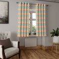 thumbnail image 2 of Ambesonne Animal Grommet Curtain, Exotic Geometric Art, 50" x 63", Turquoise Orange Cream, 2 of 6