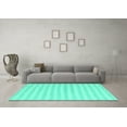 thumbnail image 3 of Ahgly Company Machine Washable Indoor Rectangle Solid Turquoise Blue Modern Area Rugs, 5' x 8', 3 of 4