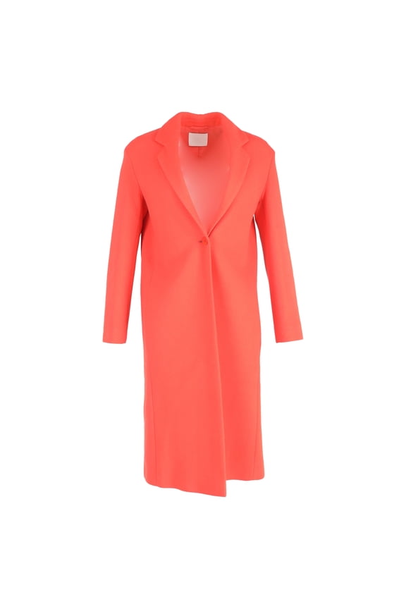 Pre-Owned Hugo Boss Single-Breasted Coat in Orange Wool