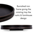 thumbnail image 3 of BirdRock Home 18" Wooden Lazy Susan - Black Wood with Iron Accents, 3 of 4