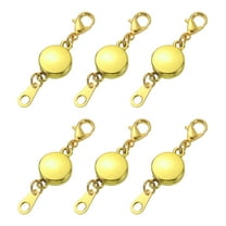 6Pcs Magnetic Necklace Clasp, Round Necklaces Extender Magnetic Clasps Bracelet Closures Suitable for Jewelry Necklace Bracelet Making, Gold