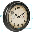 thumbnail image 3 of 12 Inch Outdoor Clock with Thermometer and Hygrometer Combo, Waterproof Indoor Outdoor Wall Clocks for Patio, Pool,Garden Decor- Retro Bronze, 3 of 9