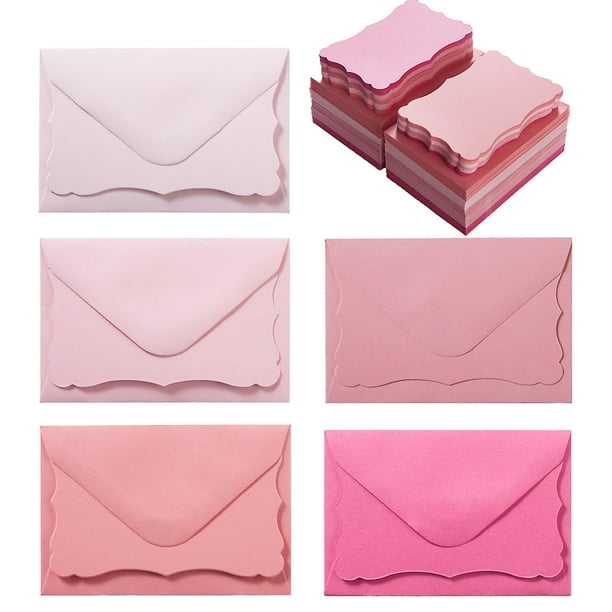 Set de Sobres Toperd 100 piezas Mini 10x7 cm Rosa 5 Colores