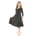 thumbnail image 3 of Honey Vanilla Girls' Princess Seam A-Line Dress with Full Skirt and Easy Removable Label Charcoal X-Large 11-12 Years, 3 of 5
