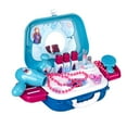 thumbnail image 2 of PENGXIANG Girls Cosmetics Backpack Dressing Makeup Toy Set Kids Pretend Hair Drier Toy Storage Box, 2 of 9