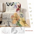 thumbnail image 5 of Retro Flowers Blossom Blanket Soft Cozy Warm Throw Blanket for Couch, Plush Fuzzy Flannel Fleece Blankets for Sofa, Spring Summer Butterfly Botanical Bed Blankets Lightweight Gifts for Women, 50"x60", 5 of 9