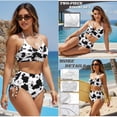 thumbnail image 4 of Psesaysky Trendy Cow Print Couples Matching Swimsuits Removable Pad Bikini and Board Shorts for Women Men Summer Beach Corss Front Swimsuit or Drawstring Swim Trunks Plus Size 2026, 4 of 7
