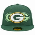 thumbnail image 2 of Men's New Era Green Green Bay Packers Tri-Hit 59FIFTY Fitted Hat, 2 of 5
