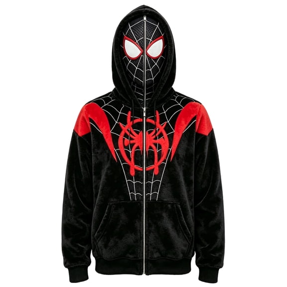Classic Spider Hero Full Zip Masked Hood,Long Sleeve Athletic Sweatshirt Casual Hooded Top for Adults and Kids Daily Streetwear Playwear
