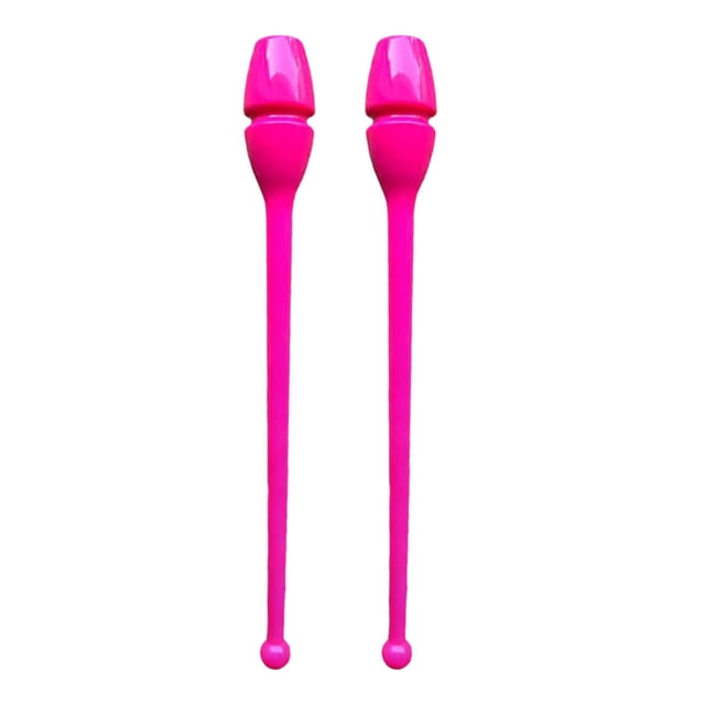harper 2 Pieces Rhytmic Gymnastics Clubs Professional Portable Exercise Pole Insertable Rose Red