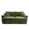 thumbnail image 6 of Aukfa 81" Oversized Modular Sectional Sofa, Corduroy Upholstered Cloud Couch with Two Ottomans, Deep Seat Comfy Sofa Set for Living Room, Green, 6 of 7