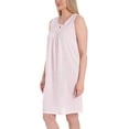 thumbnail image 2 of Ezi Women's Cotton-rich Sleeveless Nightgown,XL,Pink, 2 of 6