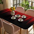 thumbnail image 3 of Dark Red Black Ombre Table Cloths for 5 Foot Rectangle Tables, Modern Abstract Art Striped Gradient Patio Waterproof Elastic Fitted Tablecloths, Washable Rectangular Table Cover for Camping, 3 of 8