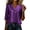 31# Purple, variant on Womens Linen Shirts Summer 3/4 Sleeve Tops Dressy Casual Buttons V Neck Blouse Loose Fit Lightweight Tunic Tops,Gray,S