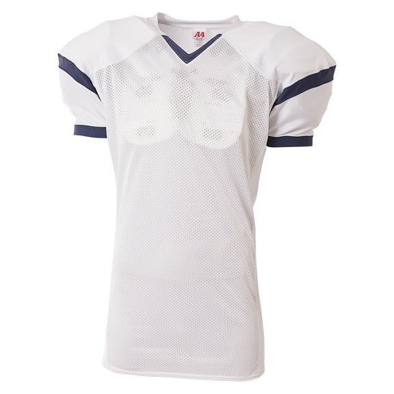 A4 Rollout Football Jersey For Men in White/Navy | N4265