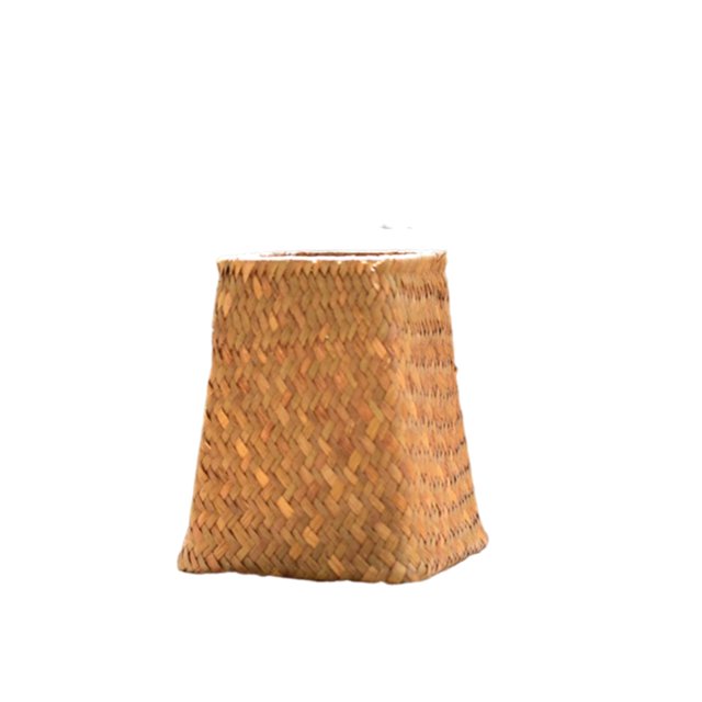 Yuarrent Flor de escritorio, decoración de mimbre a la moda, cesta de almacenamiento moderna, jarrón artesanal, contenedor para sala de estar Jardín y Patio Caqui 14cm