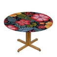 thumbnail image 3 of HAOXIT Bright Vintage Flowers Tablecloth Round Vibrant Ditsy Floral Table Cover Colorful Exotic flowers Table Cloth Washable for Dining Kitchen Parties Cabin Farmhouse Decor 31-35, 3 of 8