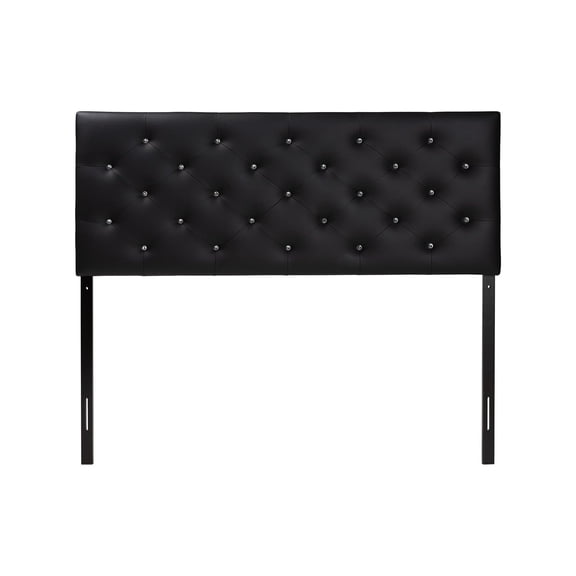 Bowery Hill Faux Leather Tufted Queen Panel Headboard