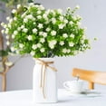 thumbnail image 4 of Artificial Flowers Outdoor Fake Flower - 20 Bundles Faux Plastic Outdoors Flowers Plants Greenery Shrubs for Outside Indoor Garden Porch Window Box Decoration(Red), 4 of 5