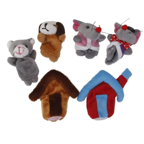 serony Ensemble de 6 Pcs Marionnettes à Doigts - Country Mouse et City Mouse