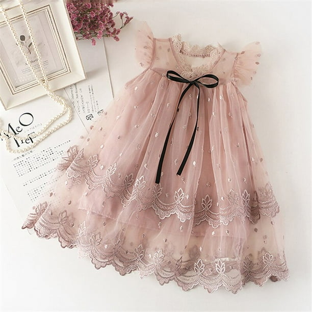 Vestido bonito para niñas, nuevos vestidos de verano para niñas, vestido elegante de princesa con flores, tutú para niños pequeños, tela de tul para cumpleaños, ropa informal de 3 a 8 años Tan Jianjun unisex