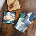 thumbnail image 5 of Blue and Grey Abstract Art Artwork Kitchen Oven Mitt and Pot Holder Sets 2 Pcs for Baking, Cooking and Grilling, Heat Resistant Up To 392 °F, 5 of 7