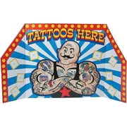Carnival Cardboard Tattoo Booth Stand up, Vintage Circus Party Decor