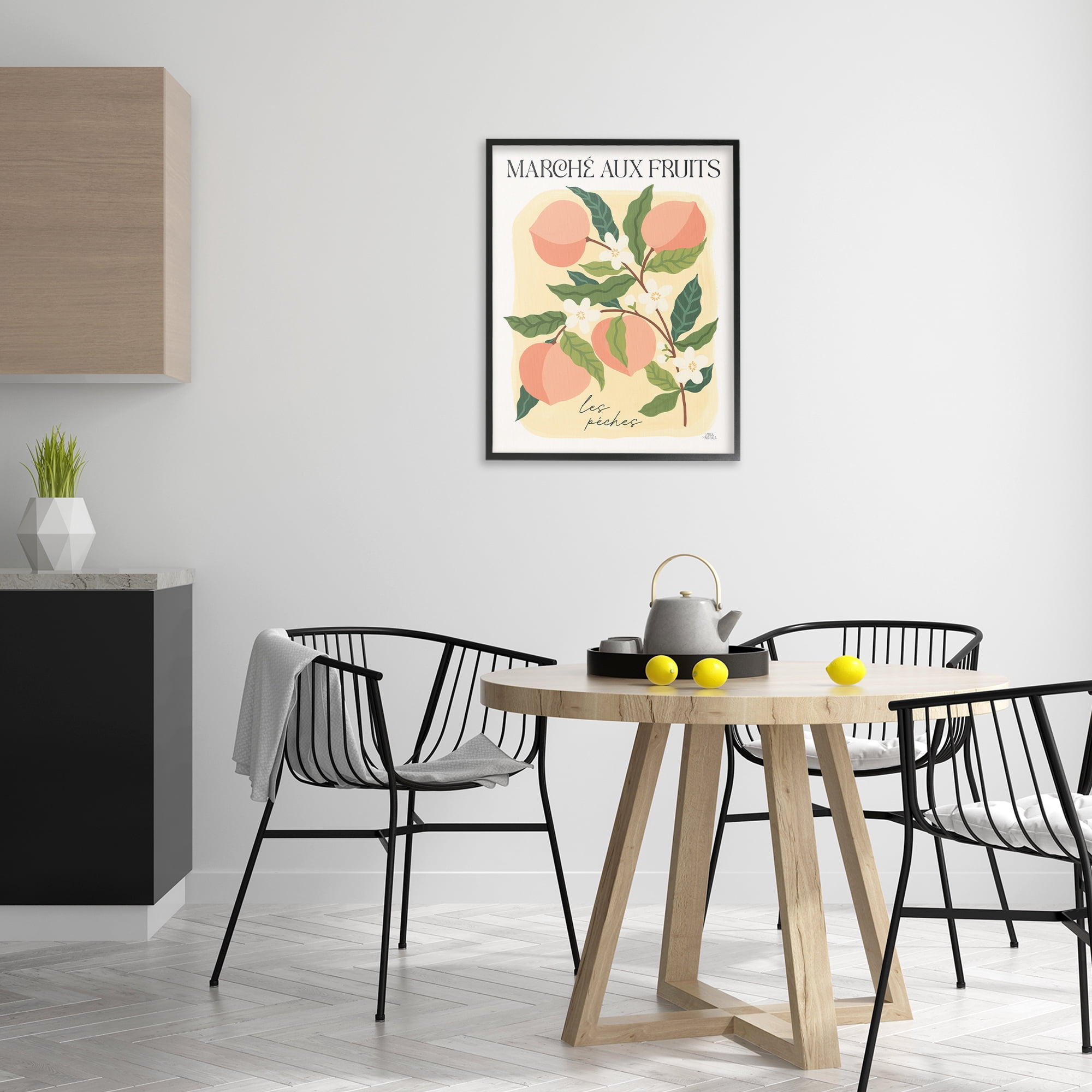 Stupell Industries Marche Aux Peaches Food & Beverage Painting Black Framed Art Print Wall Art, 24 x 30