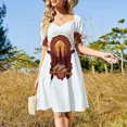 thumbnail image 4 of El Ka-Tet de Diecinueve Vestido de manga corta vestidos de novia para mujer vestido mujer verano Vestido femenino verano mujer, 4 of 7