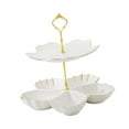 thumbnail image 5 of WeiLaiKeQi Tiered Ceramic Cake Stand Afternoon Tea Stand for Tea Party Wedding Birthday 2 Tier White, 5 of 9