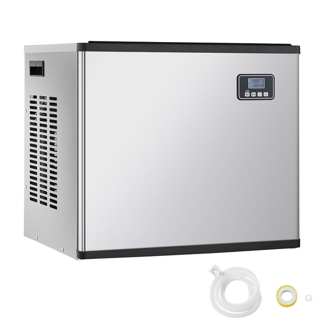 KFFKFF Commercial Ice Maker Machine - Head, 360 Lbs/Day Stainless Steel Ice Machine with Self-Cleaning, Scheduled Ice-Making, Adjustable Thickness