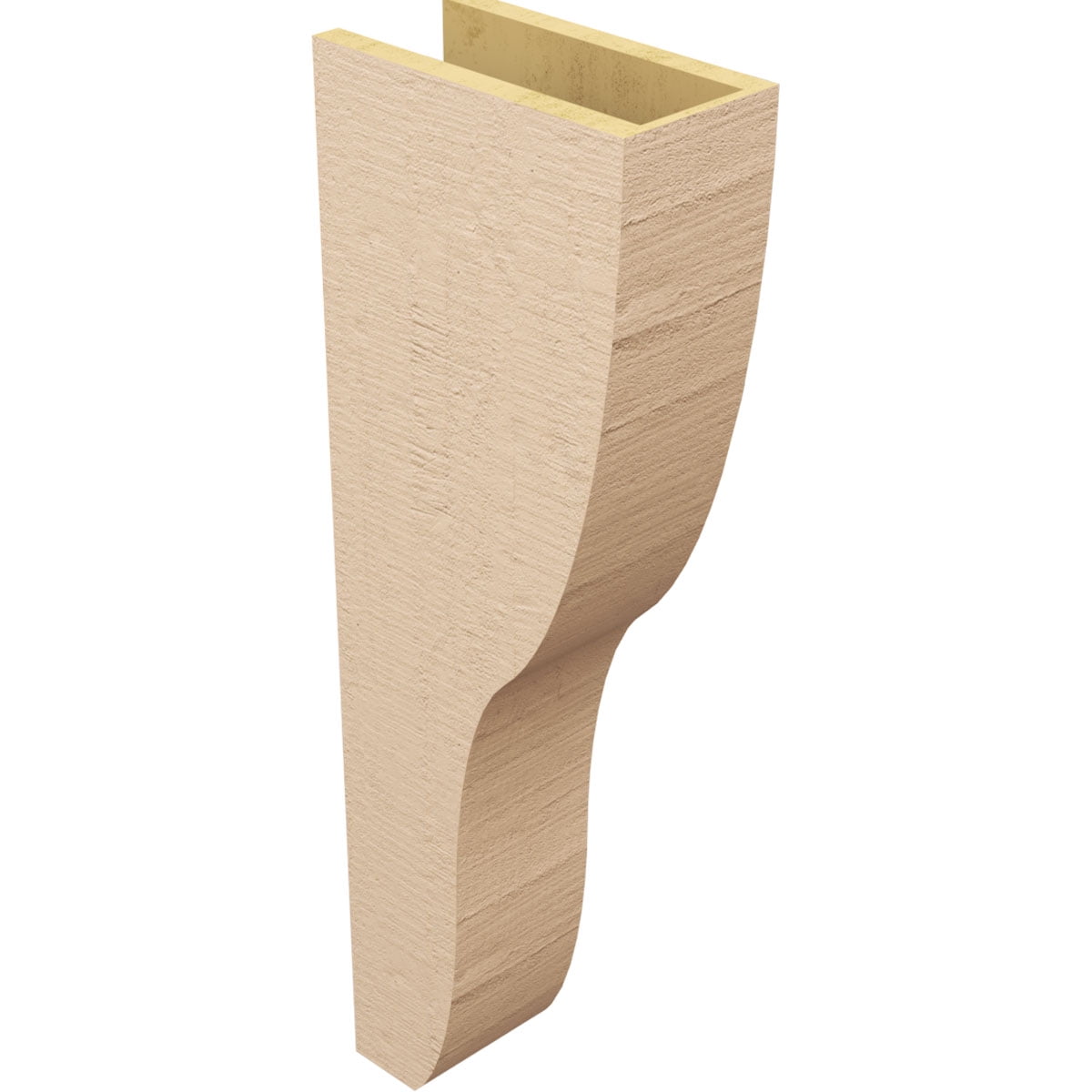 6"W x 12"D x 36"H Thin Greensboro Rough Cedar Woodgrain TimberThane Corbel, Primed Tan