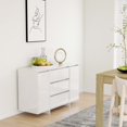 thumbnail image 1 of vidaXL Sideboard with 3 Drawers High Gloss White 120x41x75 cm Engineered Wood, 1 of 5