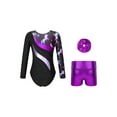 thumbnail image 4 of Miutii Leotards for Girls Gymnastics Ballet Unitard with Shorts Set Tumbling Biketard Athletic Bodysuit Activewear Set Dark Pegasus 4, 4 of 5