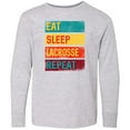thumbnail image 3 of Inktastic Lacrosse Player Eat Sleep Lacrosse Repeat Long Sleeve Youth T-Shirt, 3 of 5