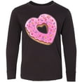 thumbnail image 3 of Inktastic Heart Shaped Donut with Pink Icing and Sprinkles Long Sleeve Youth T-Shirt, 3 of 5