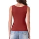 thumbnail image 3 of Camiseta sin mangas de modal para mujeres, cuello en U, ropa de descanso básica, tops de verano para dormir, XL color rojo vino, 3 of 6